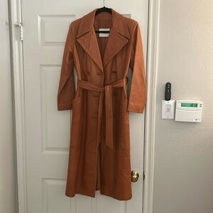 Vintage leather trench coat.